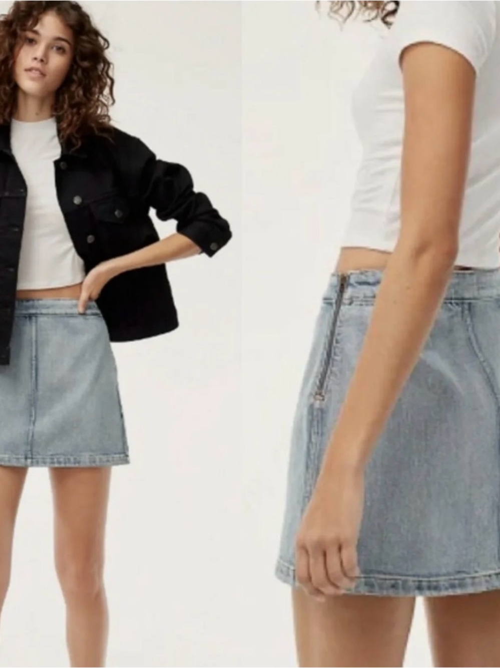 Aritzia Light Blue Denim Mini Skirt